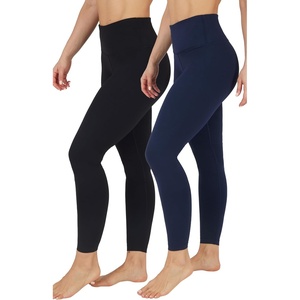 image:image90 Degree By Reflex High Waist Power Flex Tummy Control LeggingsBlackDark Navy