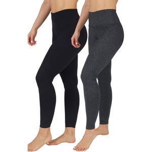 image:image90 Degree By Reflex High Waist Power Flex Tummy Control LeggingsBlackHeather Charcoal