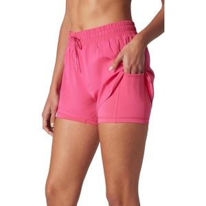 image:image90 Degree By Reflex Lightweight Workout Shorts 2 in 1 Running Yoga Gym Shorts with Inner Biker Short PocketsRaspberry Sorbet WShort