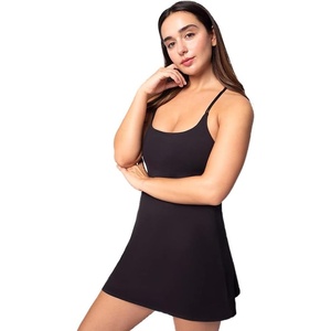 image:image90 Degree By Reflex Lux Tennis Dress with Adjustable Straps Built in Bra and ShortsBlack