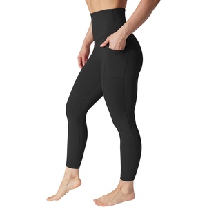 image:image90 Degree By Reflex Squat Proof Elastic Free Super High Waisted Tummy Control Ankle Leggings with PocketsBlack
