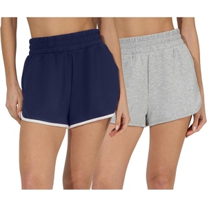 image:image90 Degree By Reflex Ultra Soft Tulip Hem Short 2 Pack Lounge Relaxed Fit Active Pocket Shorts for WomenNaval Academy  Heather Grey
