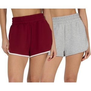image:image90 Degree By Reflex Ultra Soft Tulip Hem Short 2 Pack Lounge Relaxed Fit Active Pocket Shorts for WomenTibetan Red  Heather Grey