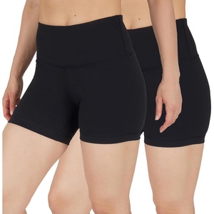 image:image90 Degree By Reflex Womens High Waisted Biker Shorts Ribbed Workout Yoga Running Tummy Control Spandex ShortBlack 2 Pack 5