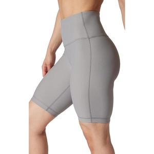 image:image90 Degree By Reflex Womens High Waisted Biker Shorts Ribbed Workout Yoga Running Tummy Control Spandex ShortFrost Gray 9 Ribbed