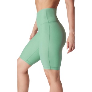 image:image90 Degree By Reflex Womens High Waisted Biker Shorts Ribbed Workout Yoga Running Tummy Control Spandex ShortGranite Green 9 Ribbed