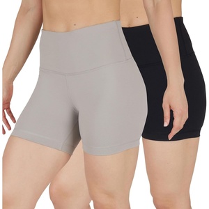 image:image90 Degree By Reflex Womens High Waisted Biker Shorts Ribbed Workout Yoga Running Tummy Control Spandex ShortSatellite  Black 5