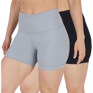 image:image90 Degree By Reflex Womens High Waisted Biker Shorts Ribbed Workout Yoga Running Tummy Control Spandex ShortWeathervane  Black 5