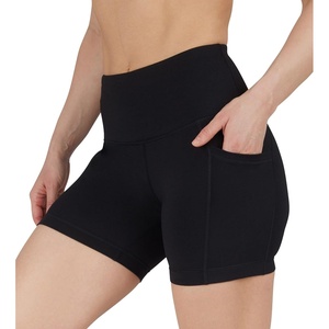 image:image90 Degree By Reflex Womens High Waisted Biker Shorts with Side Pockets Workout Shorts 5 7 9Black 5