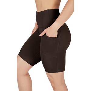 image:image90 Degree By Reflex Womens High Waisted Biker Shorts with Side Pockets Workout Shorts 5 7 9Chocolate Torte 9
