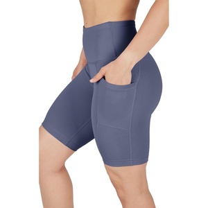 image:image90 Degree By Reflex Womens High Waisted Biker Shorts with Side Pockets Workout Shorts 5 7 9Indigo Coast 9