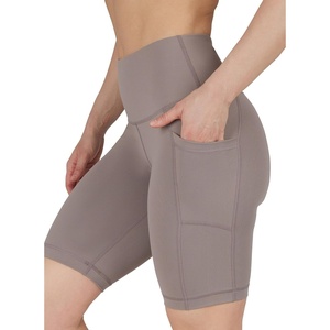 image:image90 Degree By Reflex Womens High Waisted Biker Shorts with Side Pockets Workout Shorts 5 7 9Mocha 9