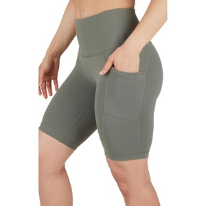 image:image90 Degree By Reflex Womens High Waisted Biker Shorts with Side Pockets Workout Shorts 5 7 9Mulled Basil 9