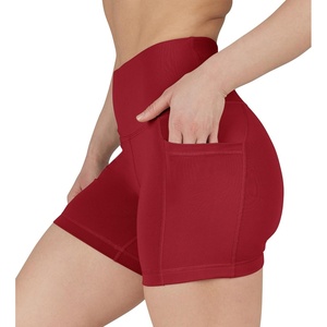 image:image90 Degree By Reflex Womens High Waisted Biker Shorts with Side Pockets Workout Shorts 5 7 9Rhubarb 5