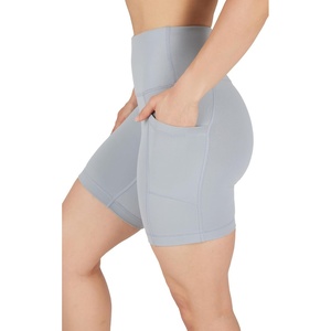 image:image90 Degree By Reflex Womens High Waisted Biker Shorts with Side Pockets Workout Shorts 5 7 9Weathervane 7