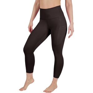 image:image90 Degree By Reflex Womens High Waisted Capri Legging Side Pocket Squat Proof Gym Workout Yoga PantChocolate Torte