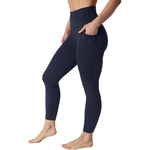 image:image90 Degree By Reflex Womens Leggings High Waisted Elastic Free Ankle Length with Side PocketsDeep Abyss