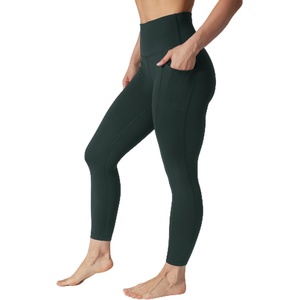 image:image90 Degree By Reflex Womens Leggings High Waisted Elastic Free Ankle Length with Side PocketsRich Pine