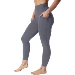image:image90 Degree By Reflex Womens Leggings High Waisted Elastic Free Ankle Length with Side PocketsStorm Cloud