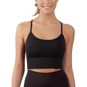 image:image90 Degree By Reflex Womens Seamless Cami Longline Bra  Round Neck Workout Racerback Tank TopBlack