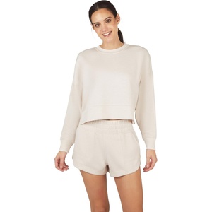 image:imageYogalicious Crew Pullover Sweatshirt and Drawstring Sweat Short Oversized Lounge SetHeather Crystal Gray