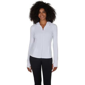 image:imageYogalicious FullZip Lightweight Hooded Running Workout Yoga Lux Jacket with PocketsWhite