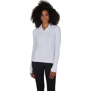 image:imageYogalicious Half Zip Lightweight Workout Long Sleeve Athletic Jacket with Front Pockets and ThumbholesWhite