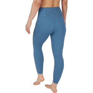 image:imageYogalicious High Waist Ankle Legging Squat Proof Criss Cross VBack PantBlue Fusion