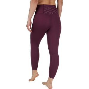 image:imageYogalicious High Waist Ankle Legging Squat Proof Criss Cross VBack PantMauve Wine