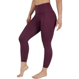 image:imageYogalicious High Waist Squat Proof Soft Printed Leggings for WomenMauve Wine