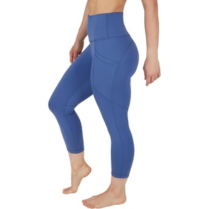 image:imageYogalicious High Waist Squat Proof Yoga Capri Leggings with Side Pockets for WomenGray Blue Lux With Pocket