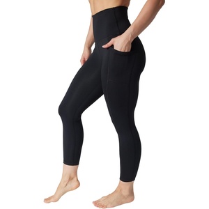 image:imageYogalicious High Waist Ultra Soft 78 Ankle Length Leggings with Pockets for WomenAbsolute Black Lux