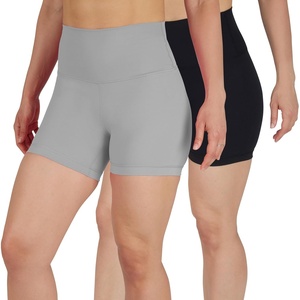 image:imageYogalicious Womens 5 7 High Waisted Biker Shorts Squat Proof Workout Yoga Short 2 PackHtrgreyBlack 5