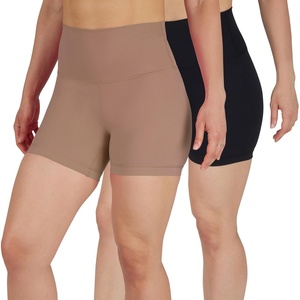 image:imageYogalicious Womens 5 7 High Waisted Biker Shorts Squat Proof Workout Yoga Short 2 PackLeafless TreeBlack