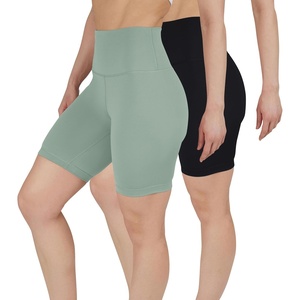 image:imageYogalicious Womens 5 7 High Waisted Biker Shorts Squat Proof Workout Yoga Short 2 PackLilypadBlack 7