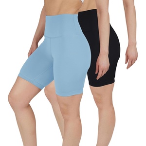 image:imageYogalicious Womens 5 7 High Waisted Biker Shorts Squat Proof Workout Yoga Short 2 PackSmoke BlueBlack 7 Elastic Free