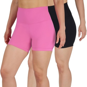 image:imageYogalicious Womens 5 7 High Waisted Biker Shorts Squat Proof Workout Yoga Short 2 PackSugarplumBlack 5