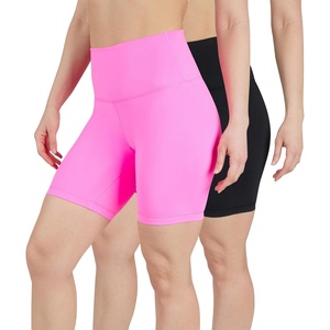 image:imageYogalicious Womens 5 7 High Waisted Biker Shorts Squat Proof Workout Yoga Short 2 PackSugarplumBlack 7