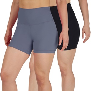 image:imageYogalicious Womens 5 7 High Waisted Biker Shorts Squat Proof Workout Yoga Short 2 PackWildwindBlack 5