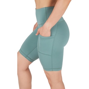 image:imageYogalicious Womens High Waisted Biker Shorts Workout Running Spandex Yoga Shorts 35 5 7 9Chinois Green 9