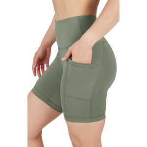image:imageYogalicious Womens High Waisted Biker Shorts Workout Running Spandex Yoga Shorts 35 5 7 9Deep Lichen Green 7