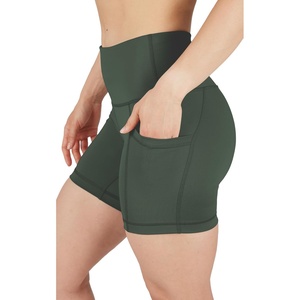 image:imageYogalicious Womens High Waisted Biker Shorts Workout Running Spandex Yoga Shorts 35 5 7 9Forest Night 5