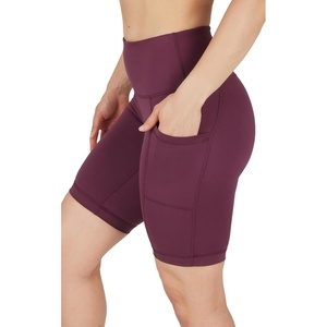 image:imageYogalicious Womens High Waisted Biker Shorts Workout Running Spandex Yoga Shorts 35 5 7 9Mauve Wine 9
