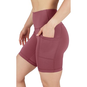 image:imageYogalicious Womens High Waisted Biker Shorts Workout Running Spandex Yoga Shorts 35 5 7 9Rouge Blush 7