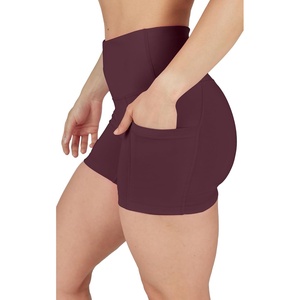image:imageYogalicious Womens High Waisted Biker Shorts Workout Running Spandex Yoga Shorts 35 5 7 9Windsor Wine 35