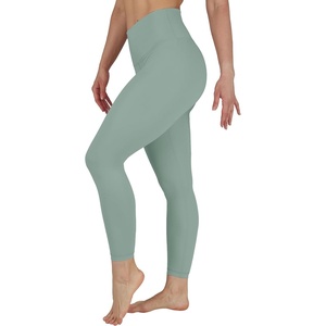 image:imageYogalicious Womens High Waisted Yoga Legging Elastic Free Squat Proof Ankle Length Lux Workout PantChinois Green