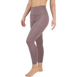 image:imageYogalicious Womens High Waisted Yoga Legging Elastic Free Squat Proof Ankle Length Lux Workout PantMocha WPocket