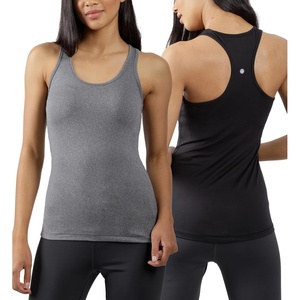 image:imageYogalicious Womens Lightweight Tank Top Soft Racerback Workout Yoga Sleeveless Quick Dry TopHtr CharcoalBlack