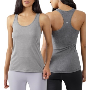 image:imageYogalicious Womens Lightweight Tank Top Soft Racerback Workout Yoga Sleeveless Quick Dry TopHtr GreyHtr Charcoal