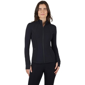 image:imageYogalicious Womens Ultra Soft Lightweight Full Zip Yoga Jacket with PocketsBlack Nude Tech